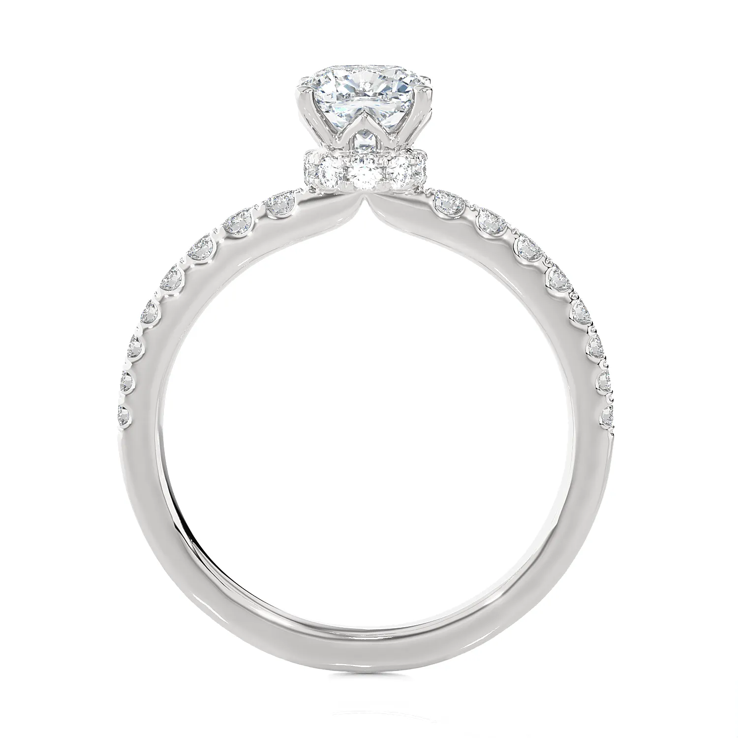 1 1/2 ctw Princess-Cut Lab Grown Diamond Side Stone Engagement Ring