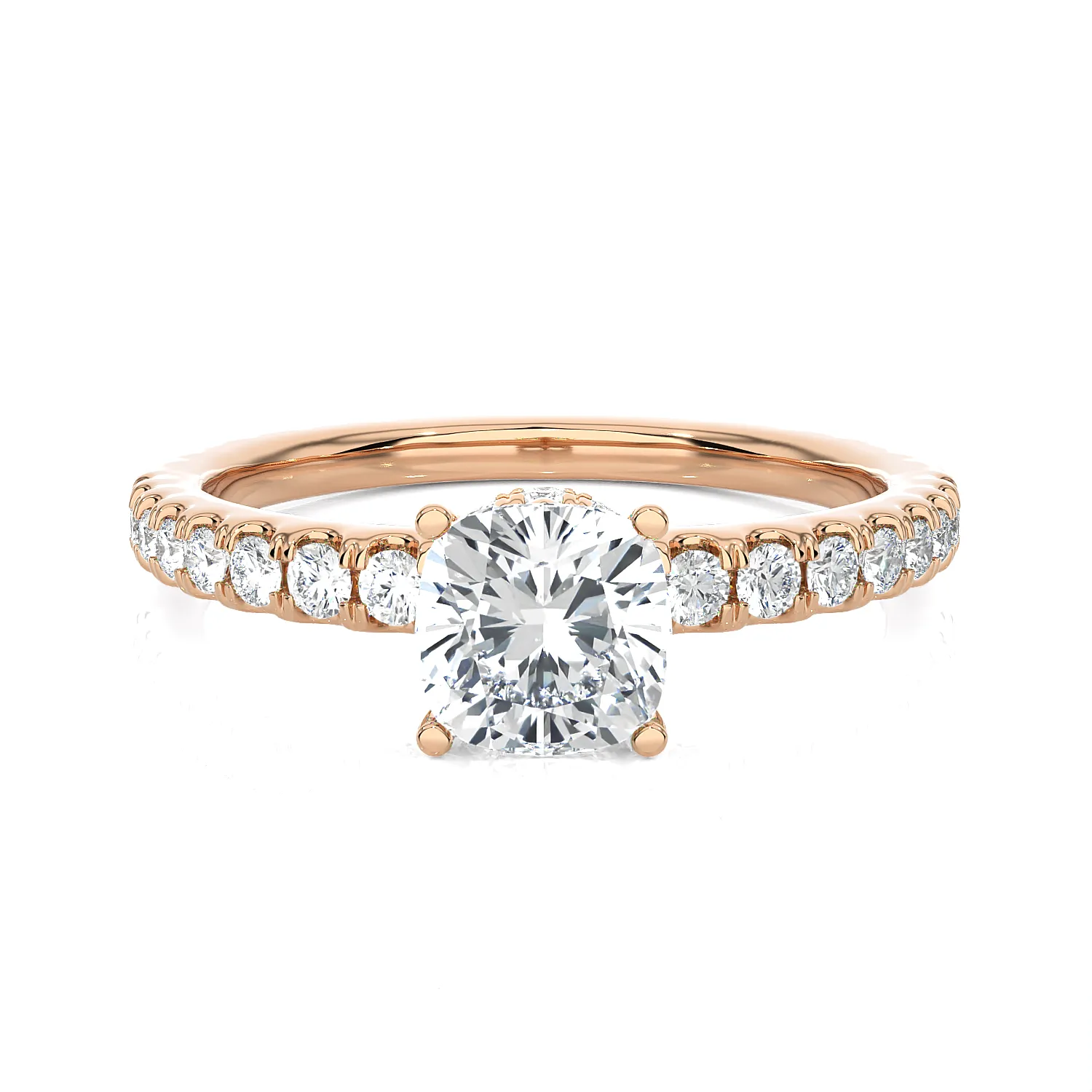 1 1/2 ctw Princess-Cut Lab Grown Diamond Side Stone Engagement Ring
