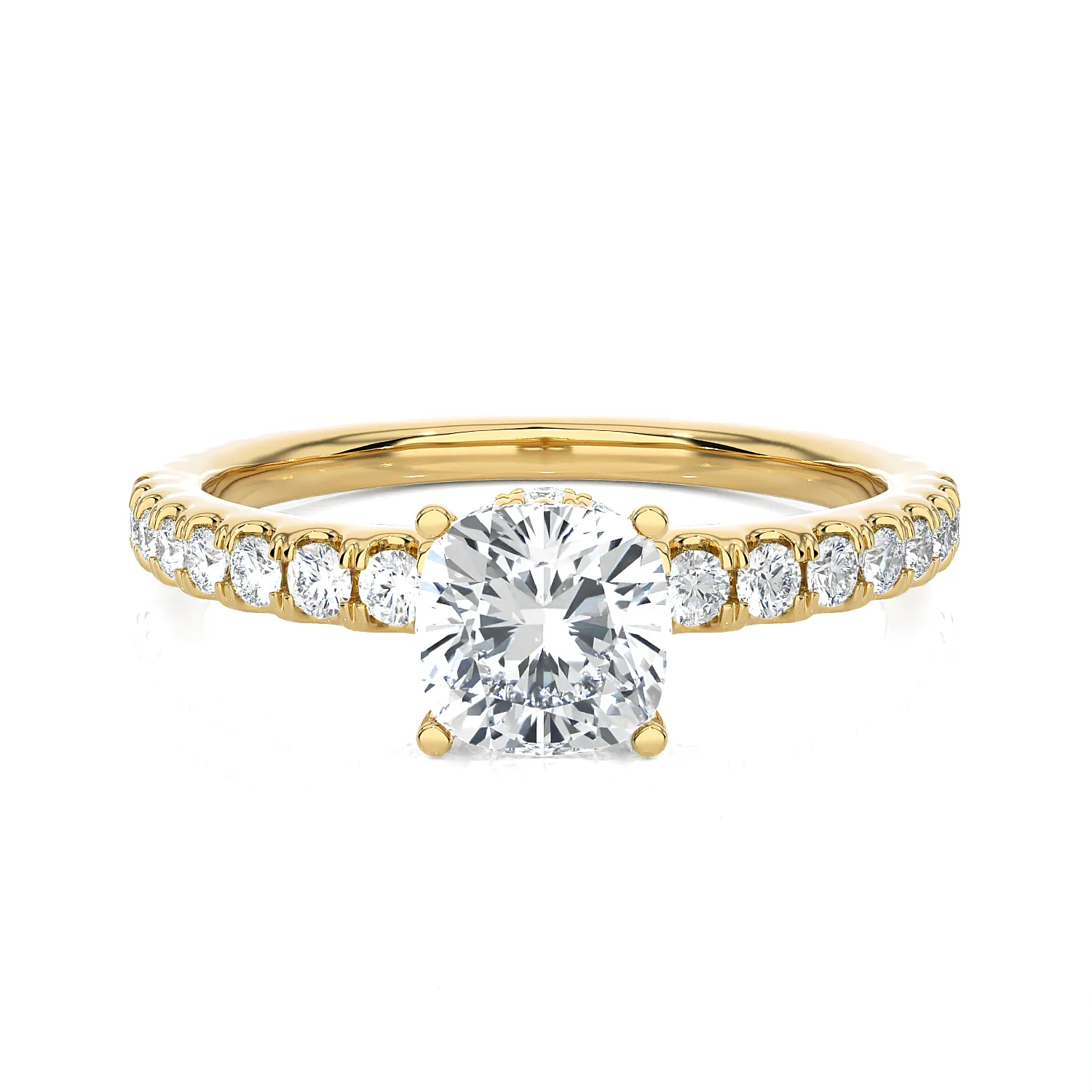 1 1/2 ctw Princess-Cut Lab Grown Diamond Side Stone Engagement Ring