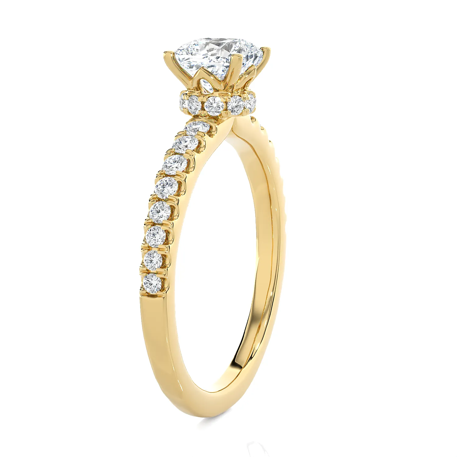 1 1/2 ctw Princess-Cut Lab Grown Diamond Side Stone Engagement Ring