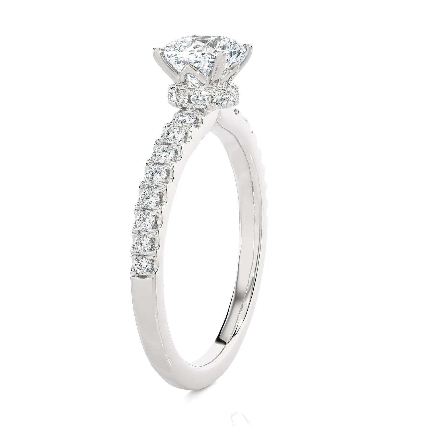 1 1/2 ctw Princess-Cut Lab Grown Diamond Side Stone Engagement Ring