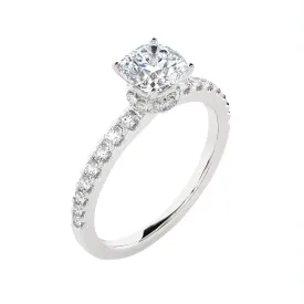 1 1/2 ctw Princess-Cut Lab Grown Diamond Side Stone Engagement Ring