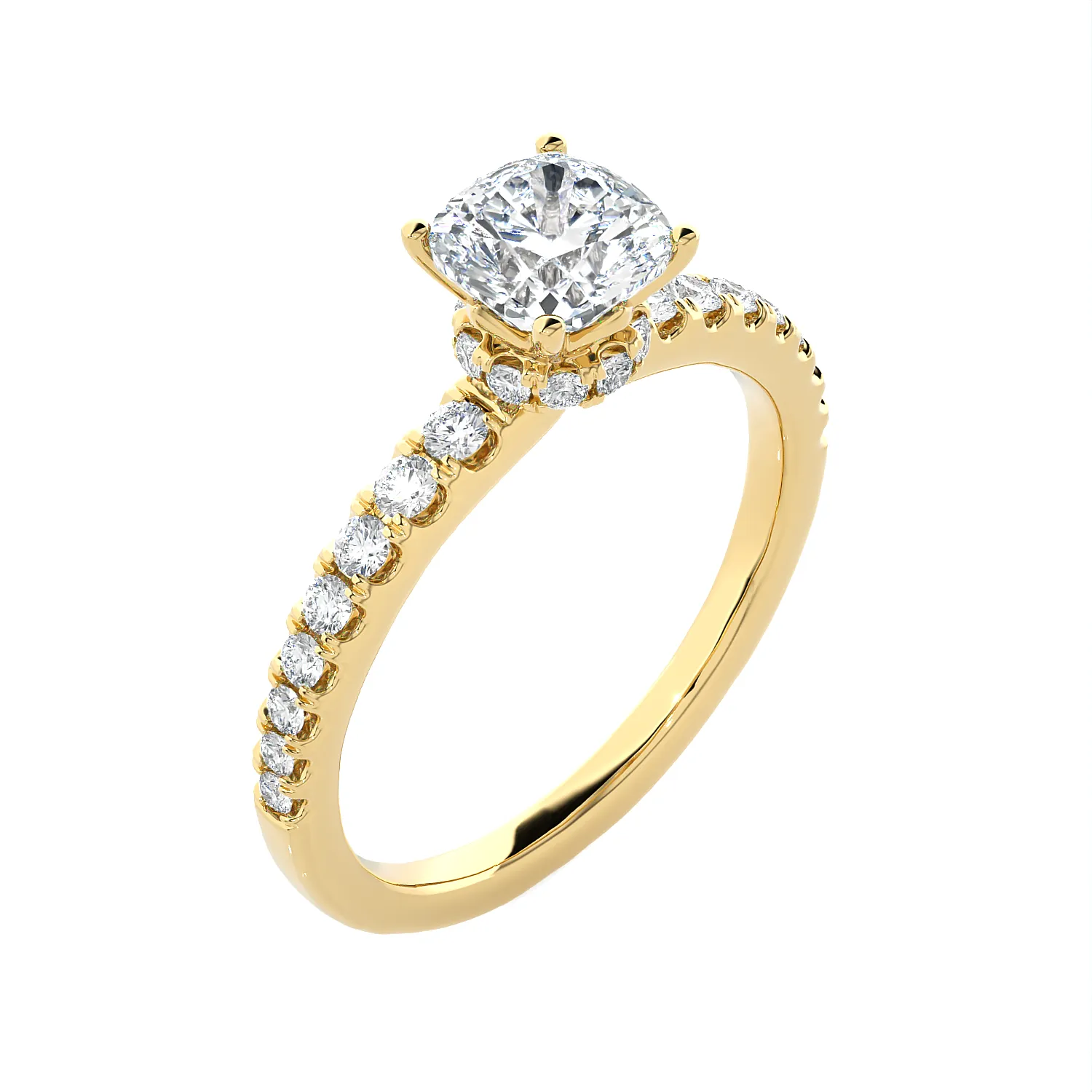 1 1/2 ctw Princess-Cut Lab Grown Diamond Side Stone Engagement Ring