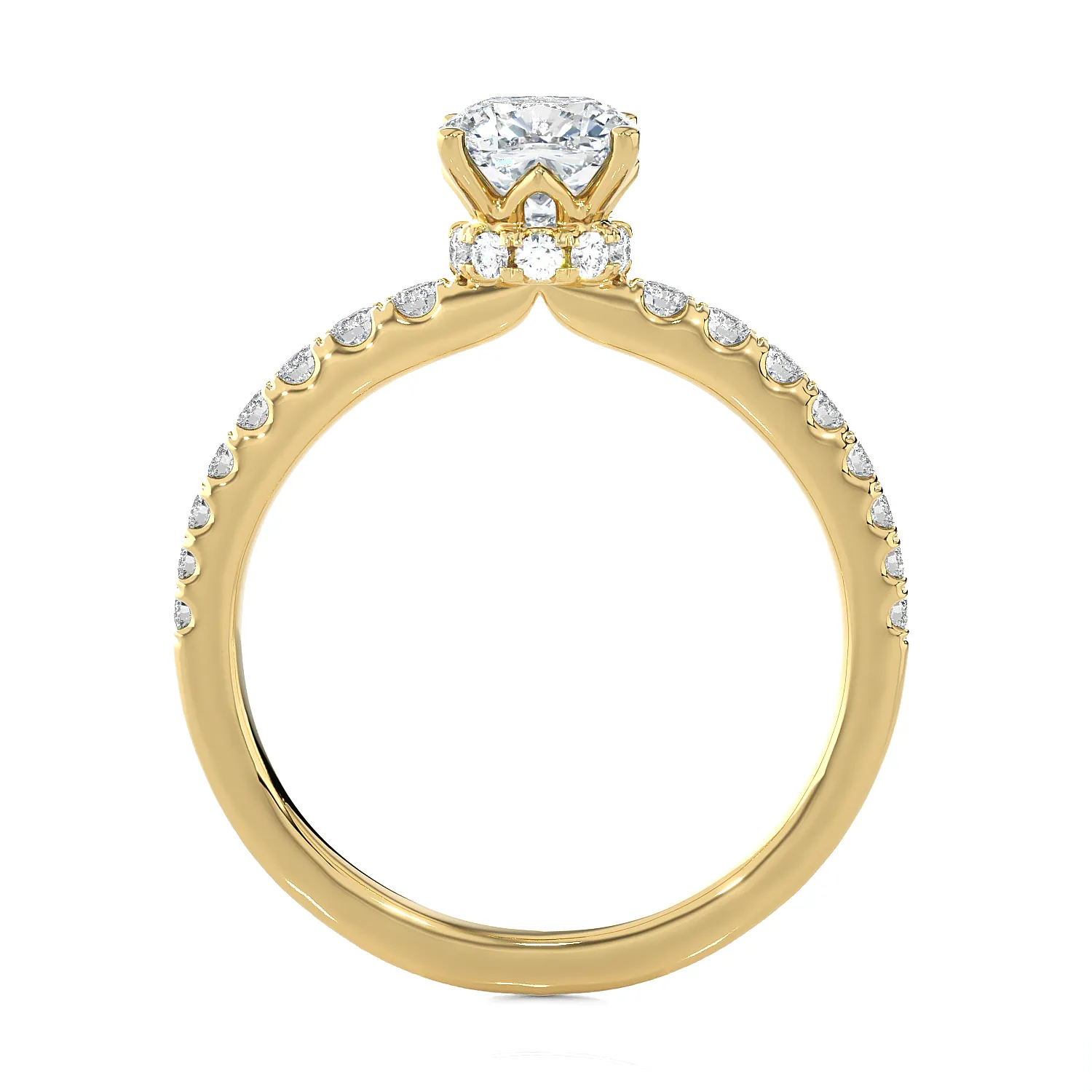 1 1/2 ctw Princess-Cut Lab Grown Diamond Side Stone Engagement Ring