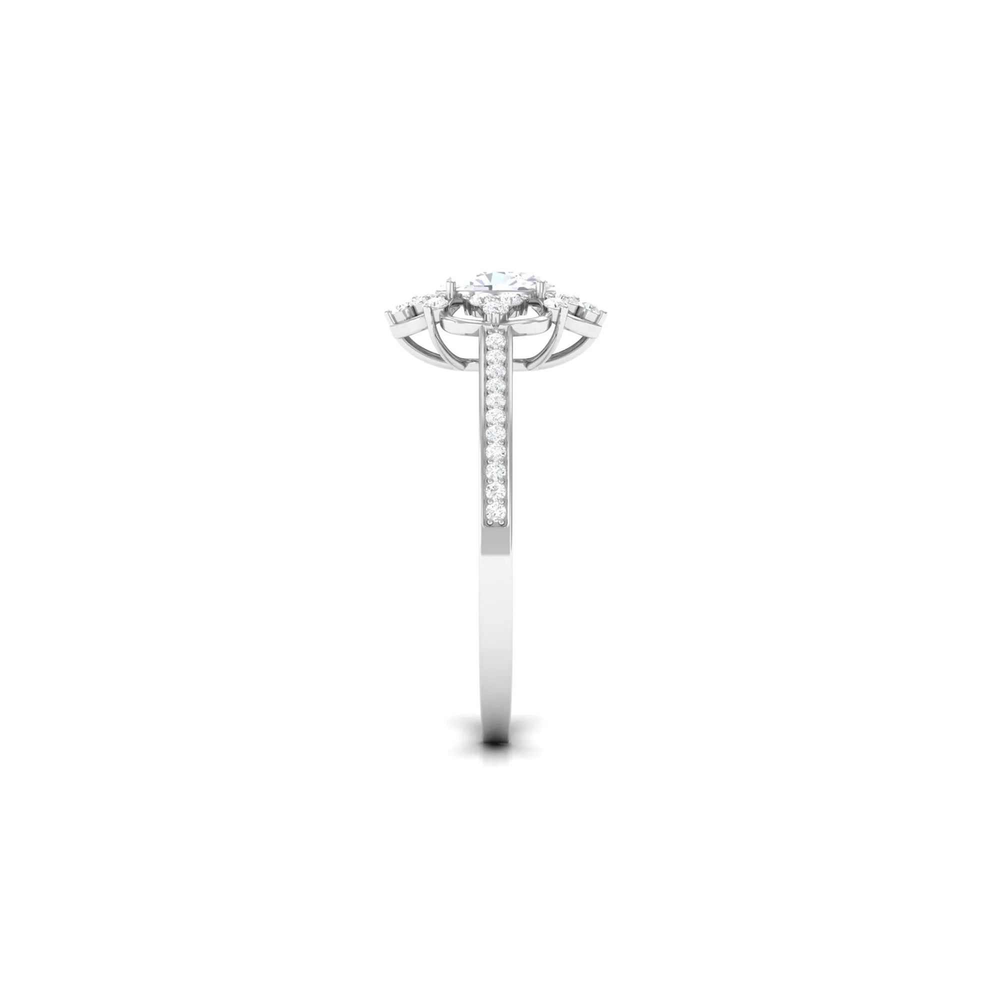 1.25 CT Vintage Inspired Zircon Flower Engagement Ring