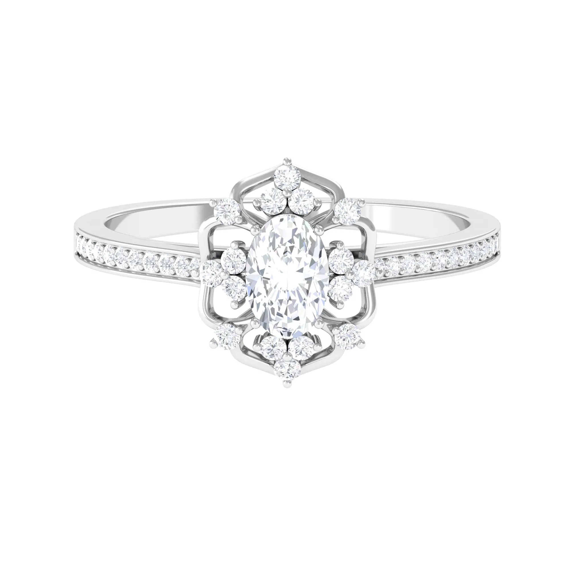 1.25 CT Vintage Inspired Zircon Flower Engagement Ring