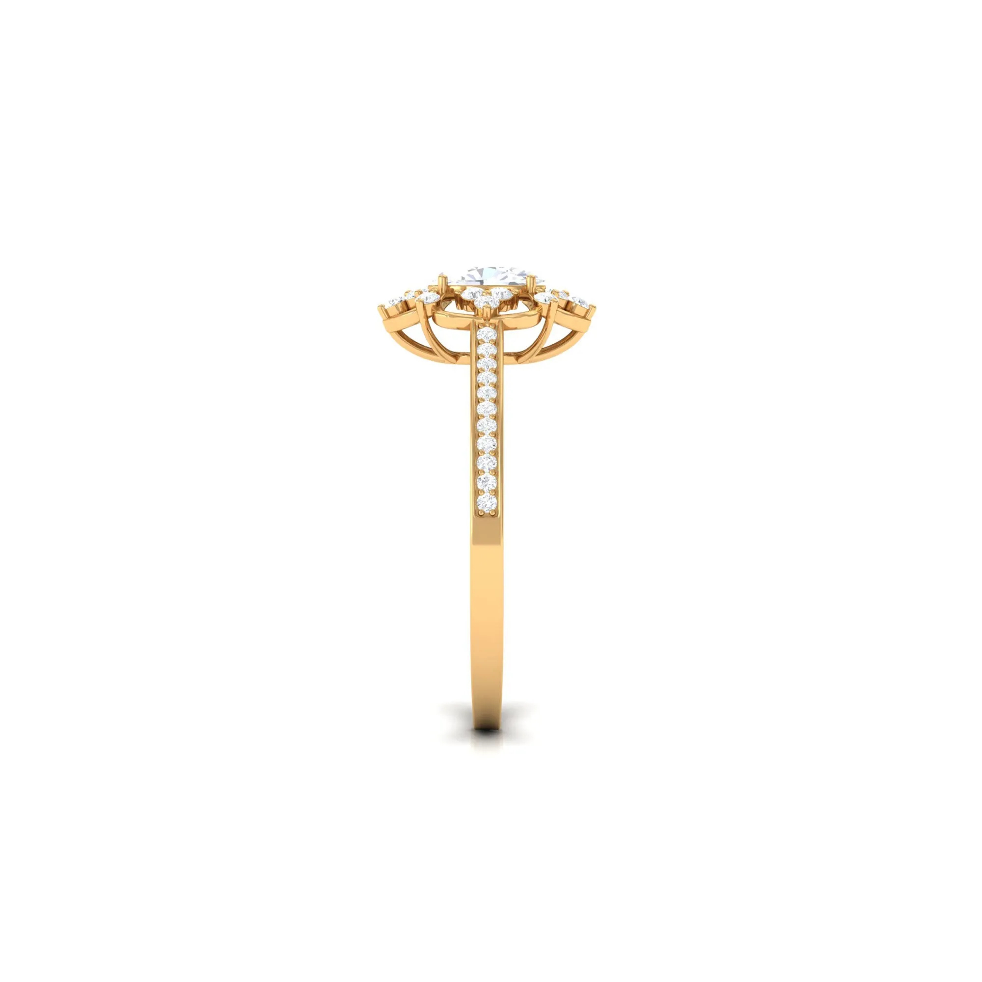 1.25 CT Vintage Inspired Zircon Flower Engagement Ring
