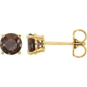 14K White 2.5 mm Natural Pink Tourmaline Stud Earrings