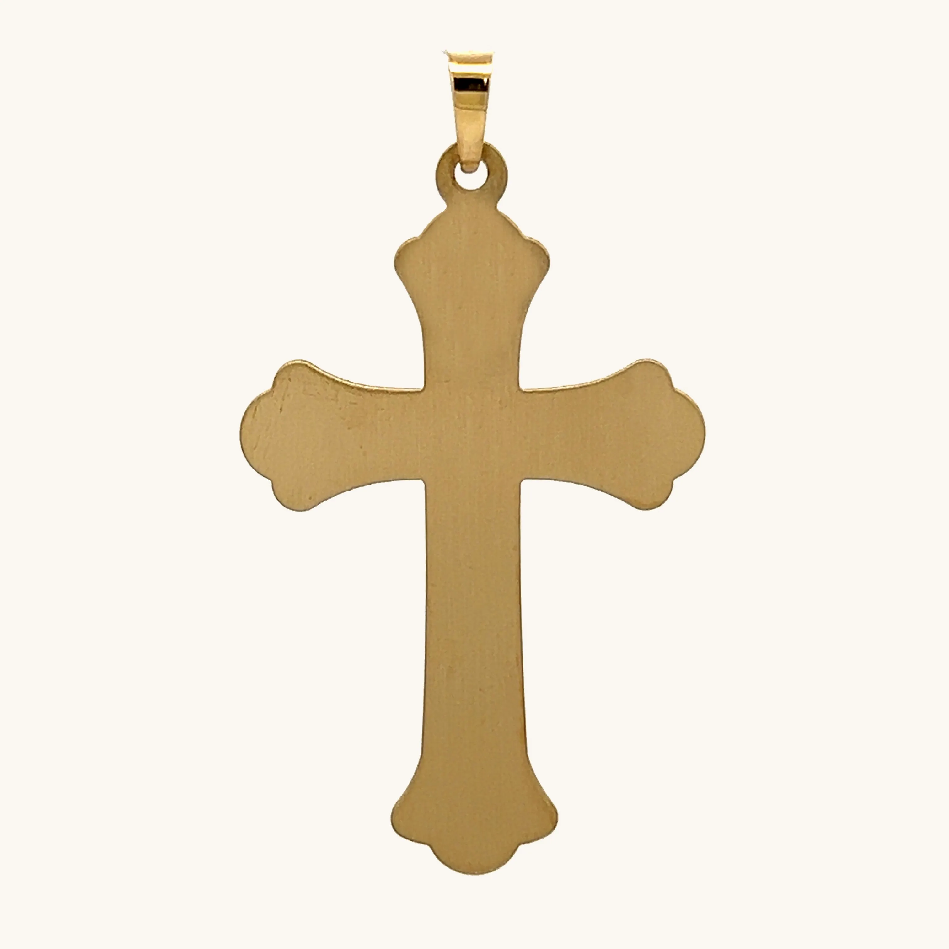 14K YELLOW GOLD CROSSHATCH DESIGN XL PENDANT