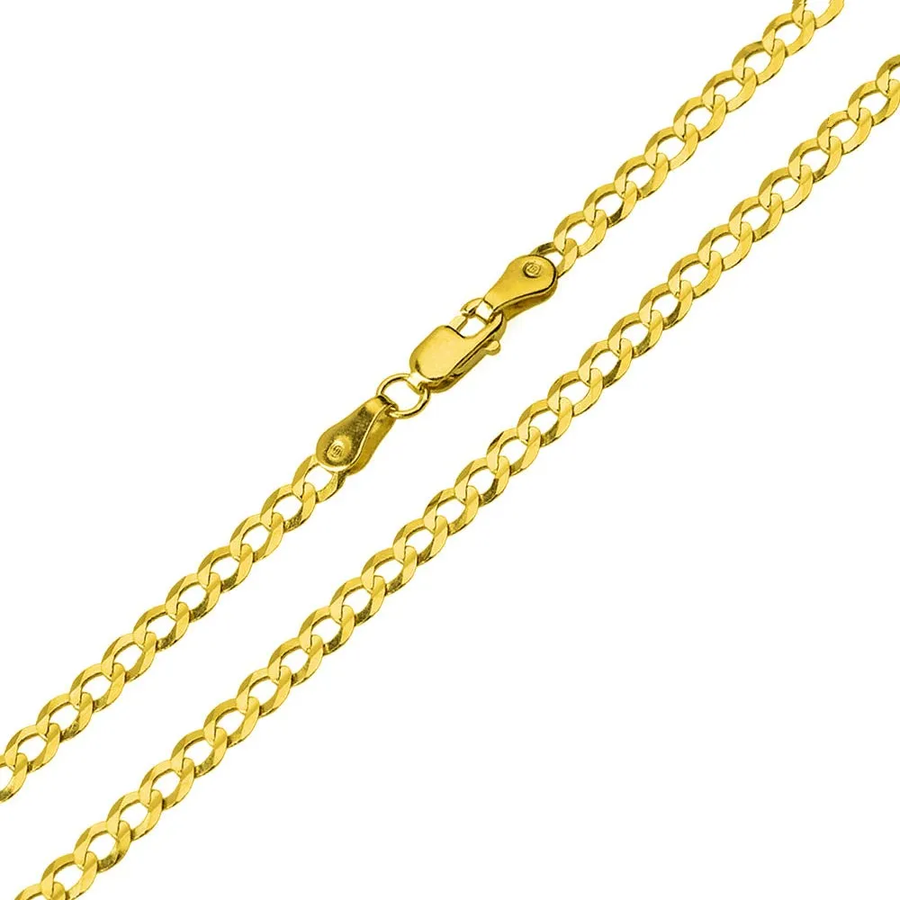 14k Yellow Gold Large Plain and Simple Religious Cross Pendant Necklace