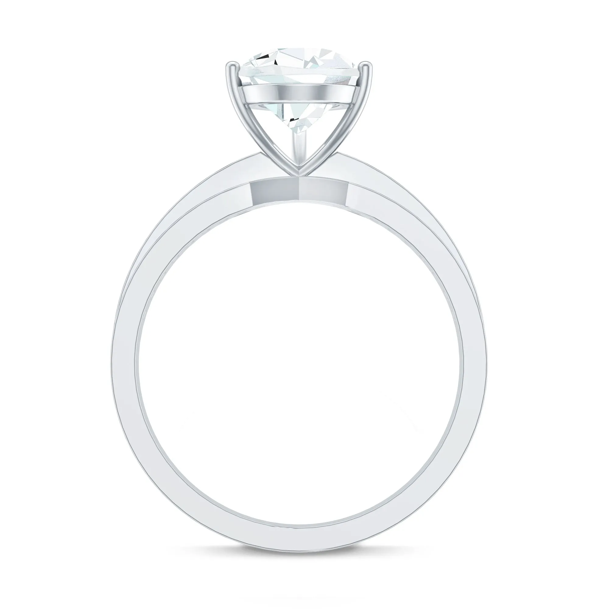 2 CT Pear Cut Moissanite Two Tone Engagement Ring