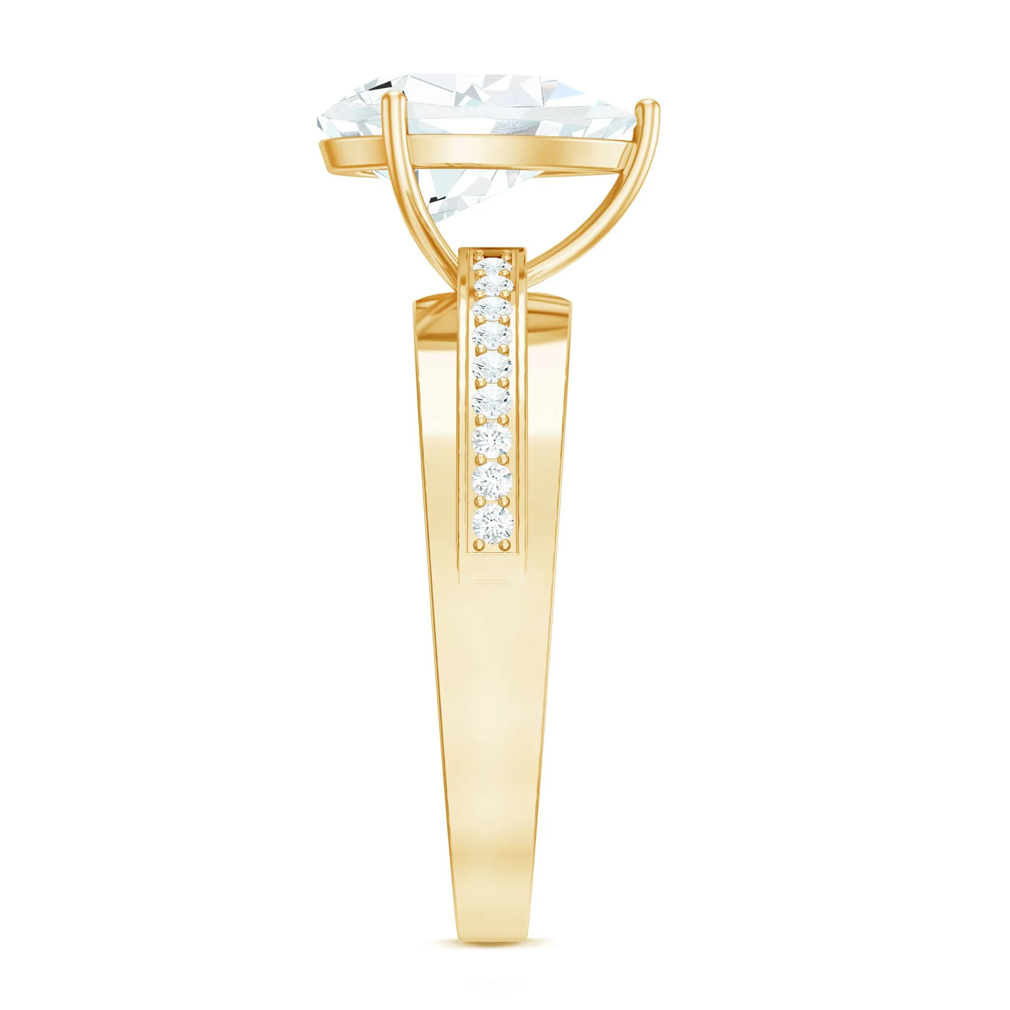 2 CT Pear Cut Moissanite Two Tone Engagement Ring
