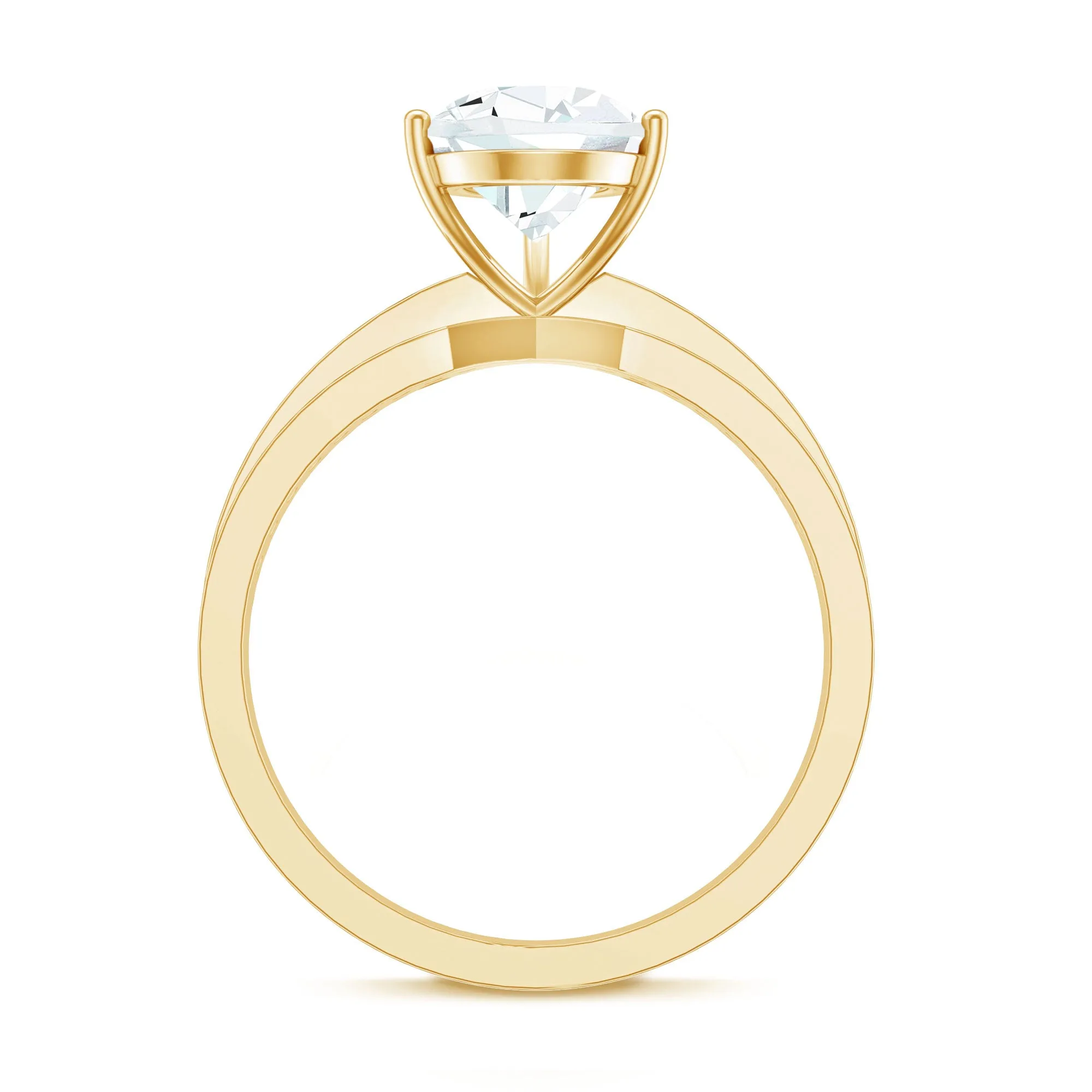 2 CT Pear Cut Moissanite Two Tone Engagement Ring