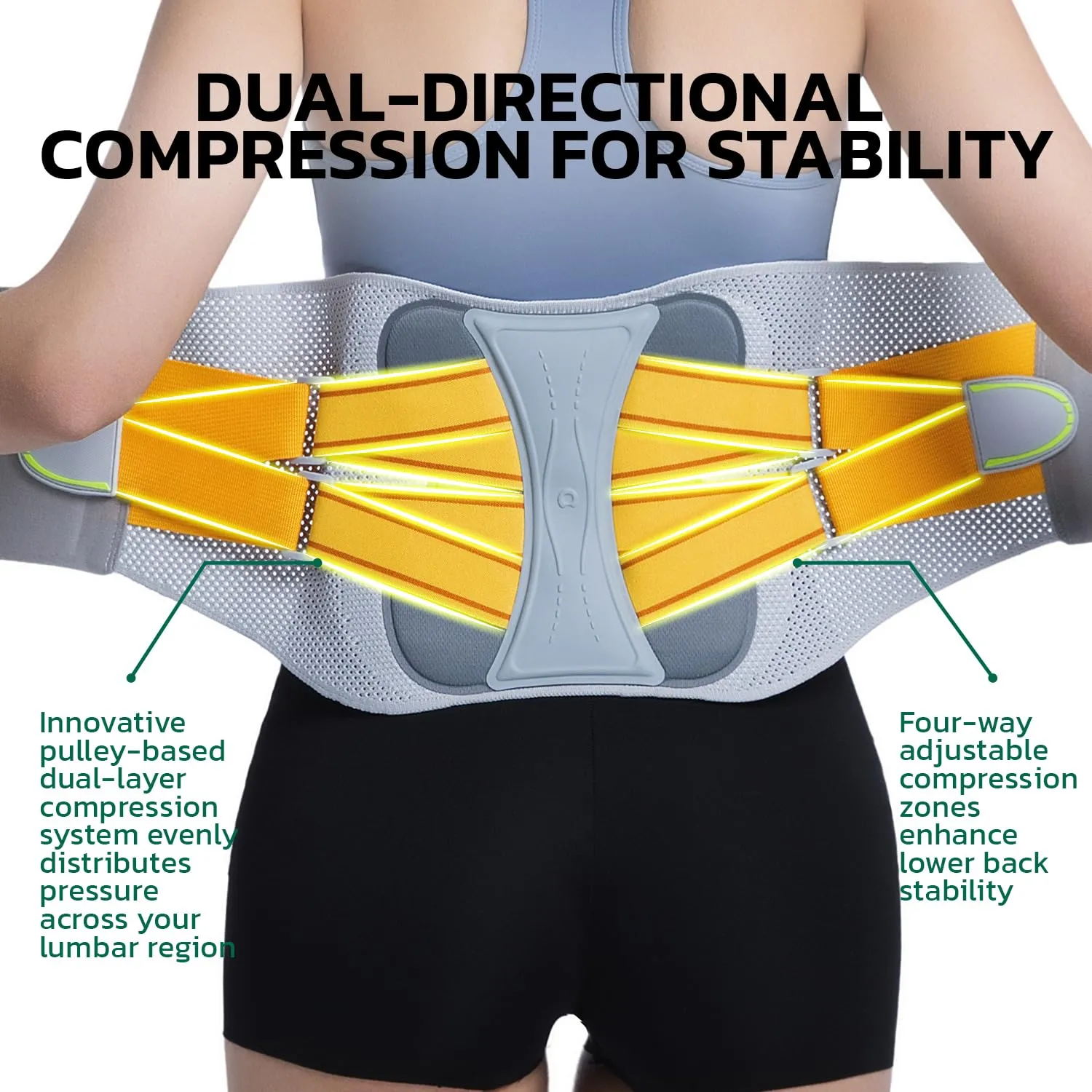 Back Brace for Lower Back Pain Relief, Adjustable Lumbar Support Belt with Steel Plates, Dual Compression, Breathable 3D Knit Fabric, Slim Waist Design for Work, Gym, Sciatica, Herniated Disc XL