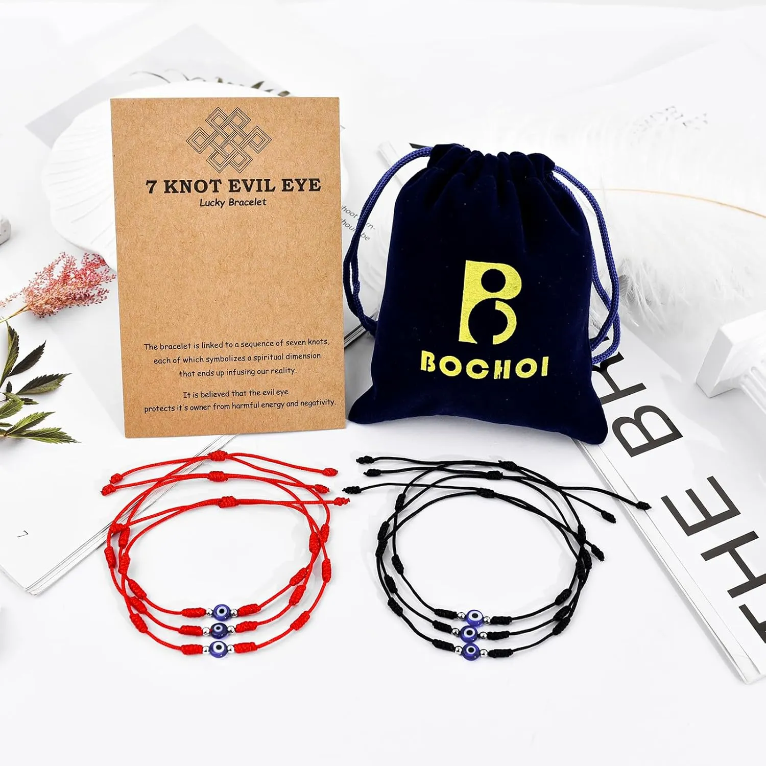 BOCHOI Evil Eye Bracelet for Women Good Luck String Bracelet Kabbalah Protection Friendship Wish Bracelet Jewelry for Girls Girlfriend Wife Mother Daughter