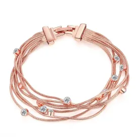 Charm Bracelets For Women Multi Chain Personality Rose Gold
