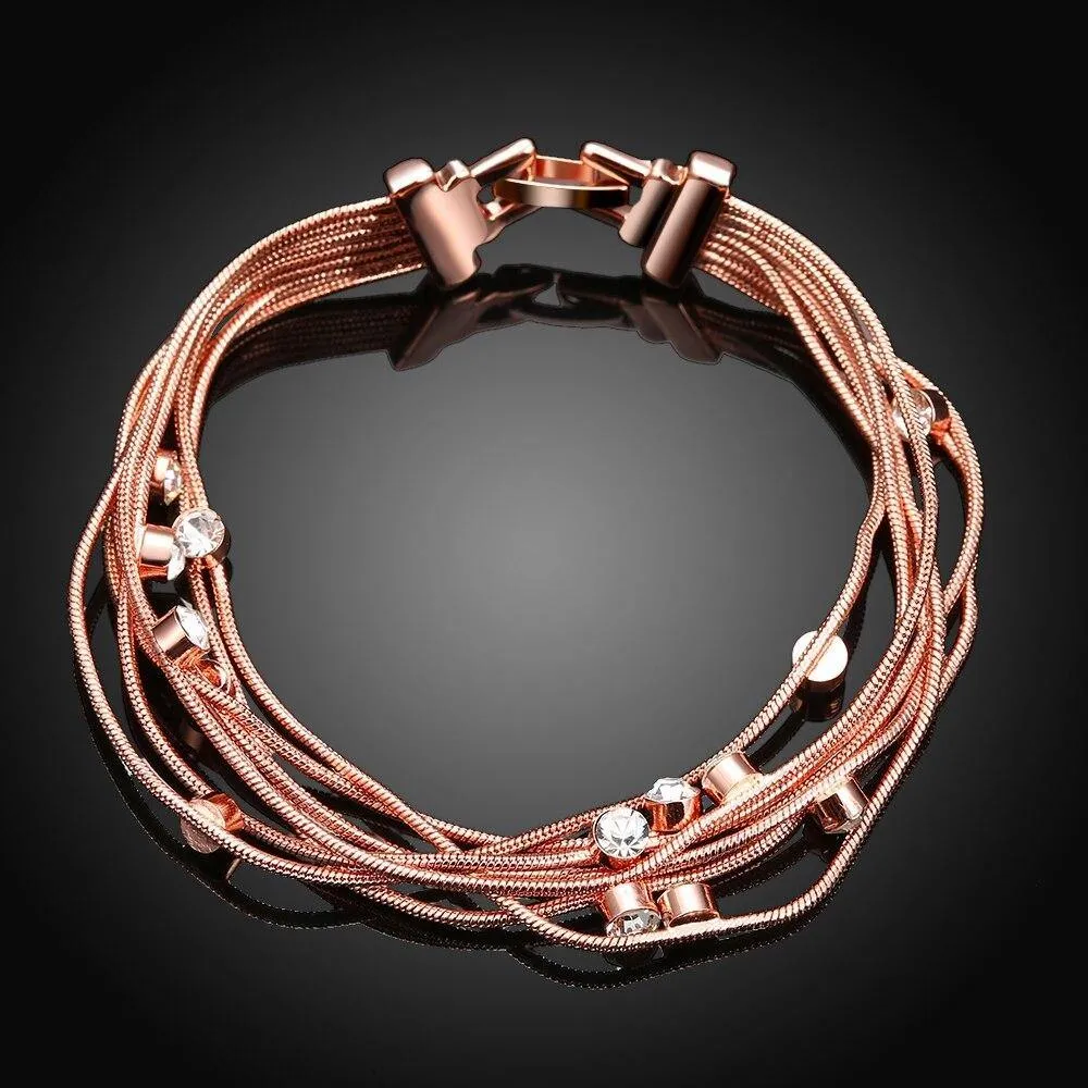 Charm Bracelets For Women Multi Chain Personality Rose Gold