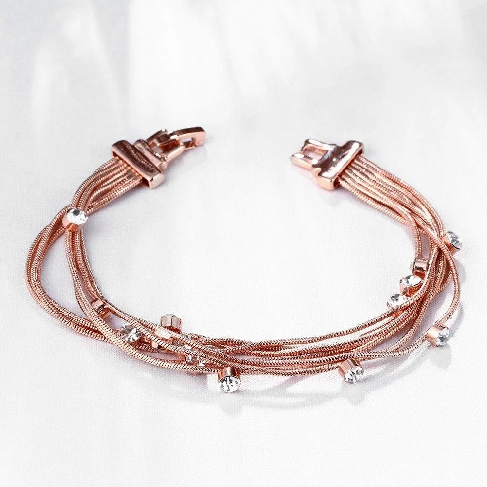 Charm Bracelets For Women Multi Chain Personality Rose Gold