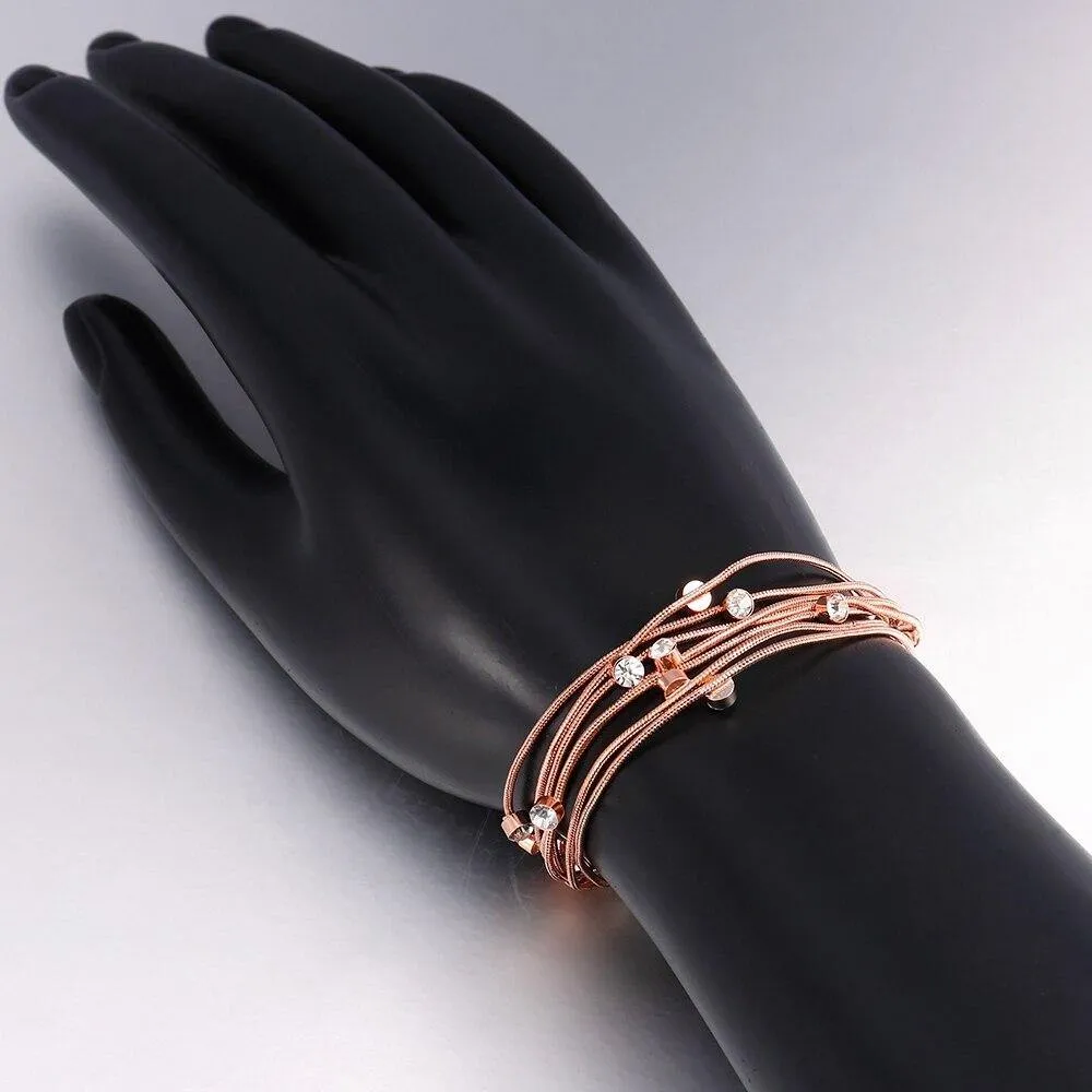 Charm Bracelets For Women Multi Chain Personality Rose Gold