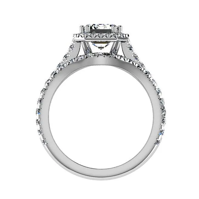 Emerald Shaped Diamond Wedding Ring Set