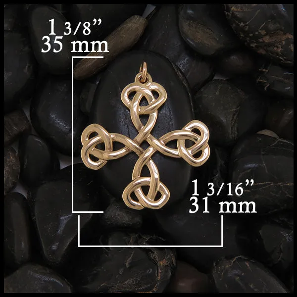 Equal Arm Cross Pendant and Earring Set in Gold