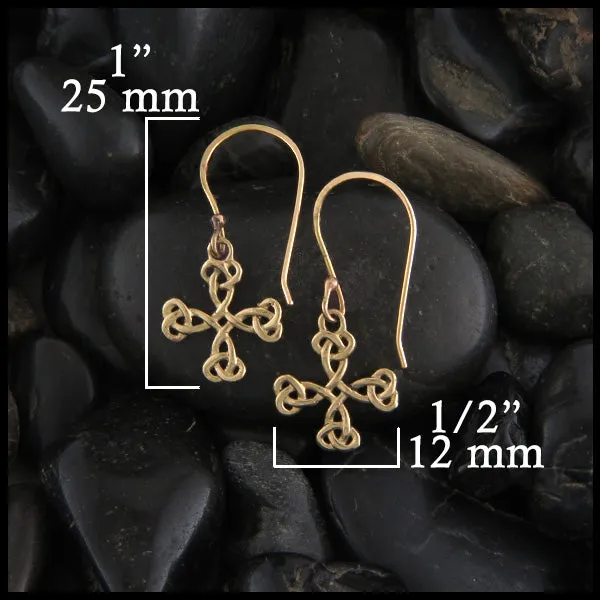 Equal Arm Cross Pendant and Earring Set in Gold