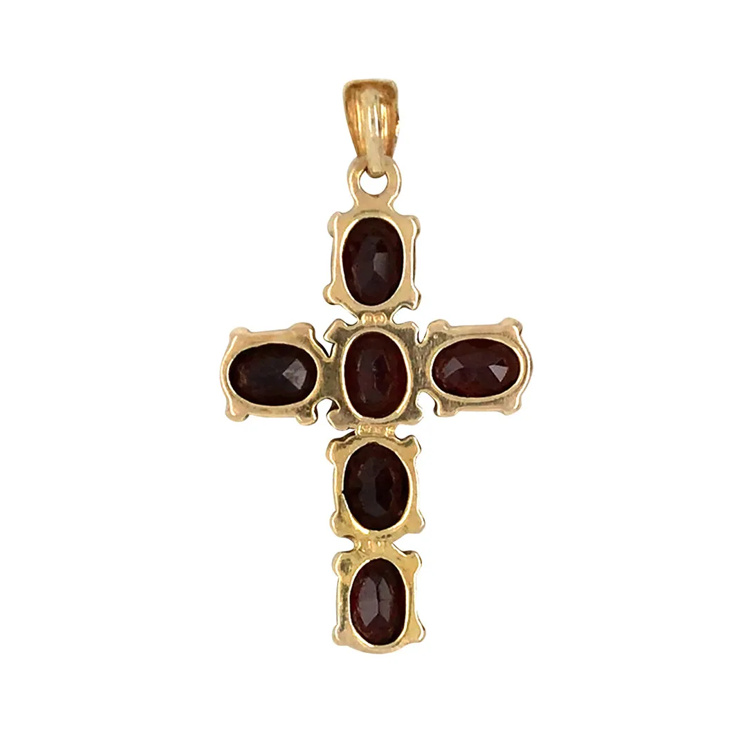 Garnet Cross Pendant