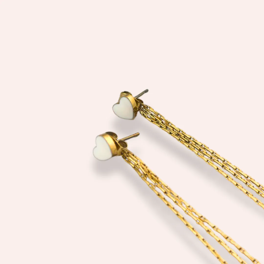 Haiden Long heart studs