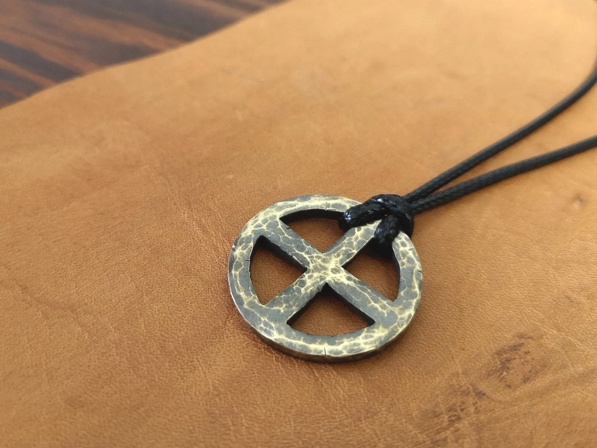 Hand Hammered Solar Cross, Sun Wheel, Viking Cross, Wheel of Life, Viking Norse Jewelry Pendant Necklace