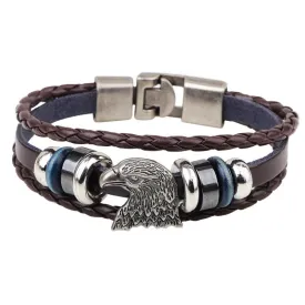 Hand Made Multilayer Braided Bracelets Men Vintage Punk Genuine Leather bracelet &Bangle good gift Bijouterie Accessories