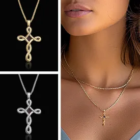Infinity Cross Pendant Necklace With Holy Bible Inside - Eternal Grace Pendant