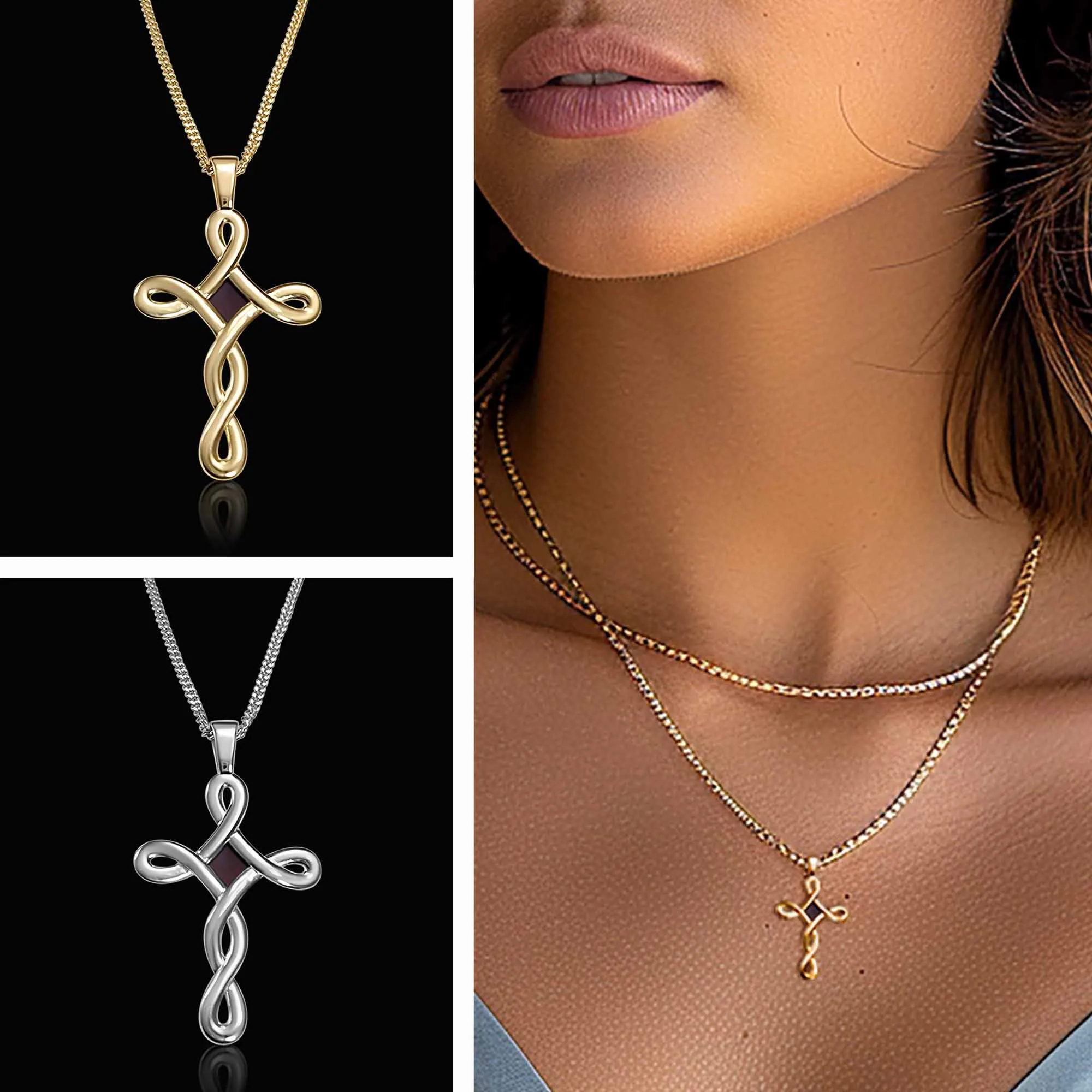 Infinity Cross Pendant Necklace With Holy Bible Inside - Eternal Grace Pendant