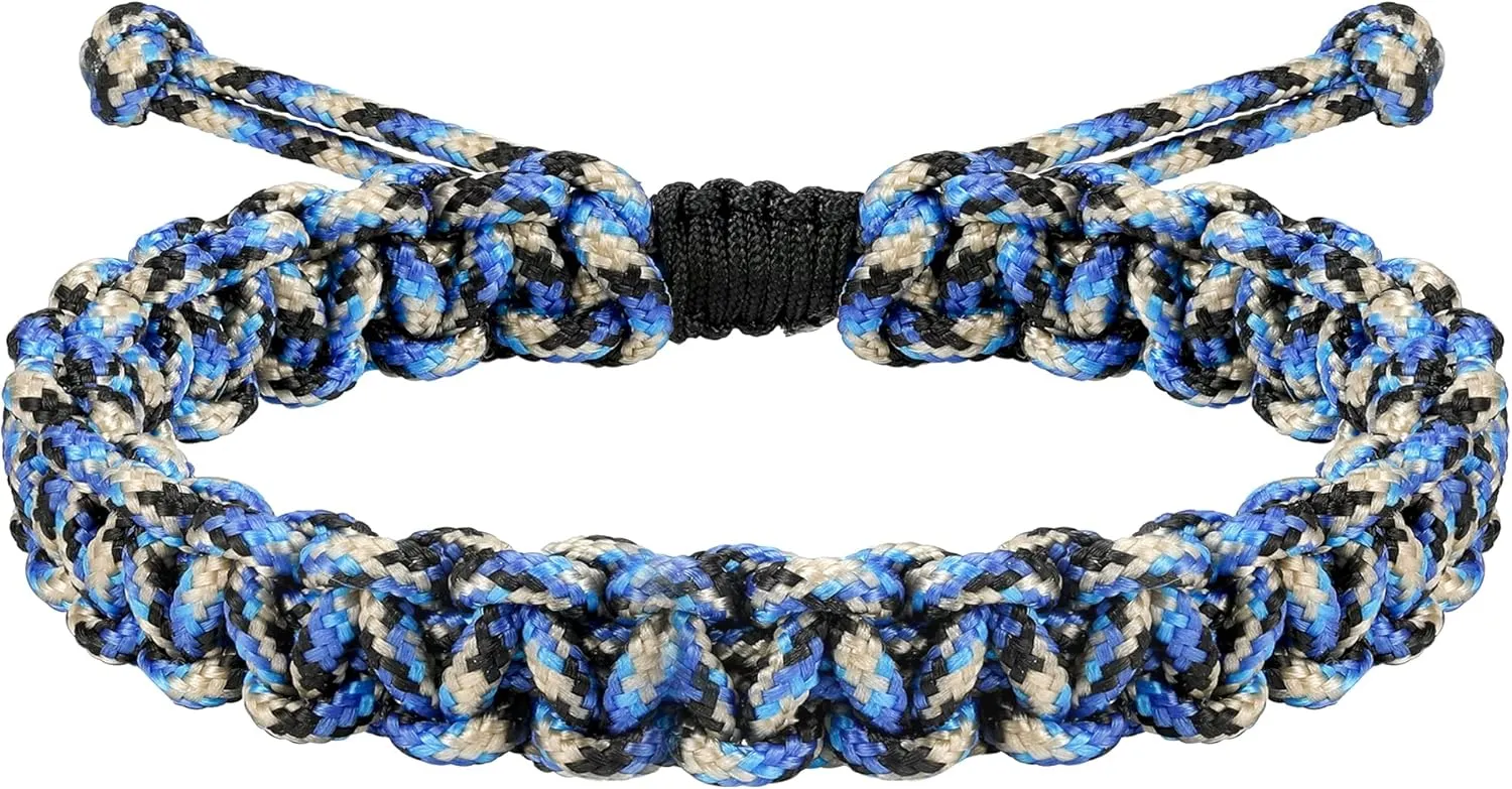 JENDEAR SHINE Men's Nautical Rope Bracelet, Hand Braided Paracord Thread Bracelet, Waterproof Adjustable Outdoor Surf Bracelet
