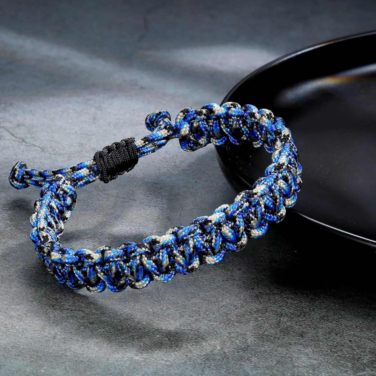 JENDEAR SHINE Men's Nautical Rope Bracelet, Hand Braided Paracord Thread Bracelet, Waterproof Adjustable Outdoor Surf Bracelet