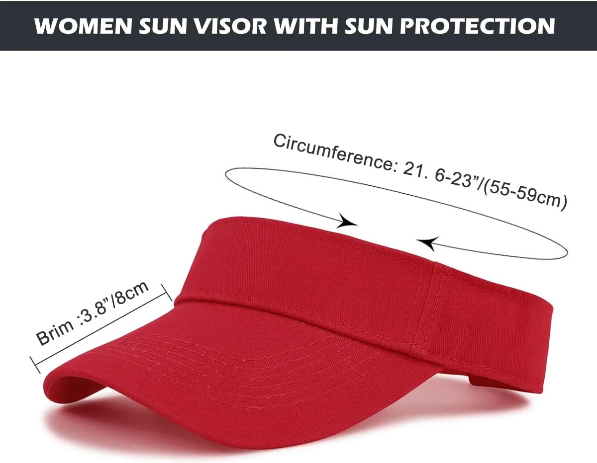 Komorebi Visors for Women Unisex Sun Visor Hats Adjustable Running Caps Summer Sun Protection Tennis Hat for Sports