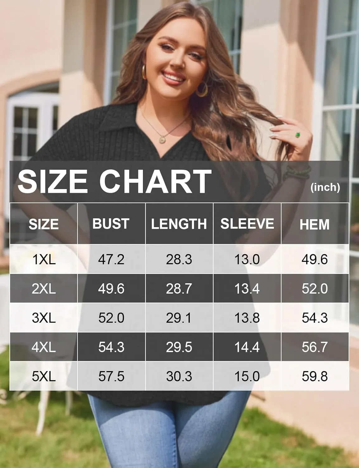 Koscacy Womens Plus Size Tops Short Sleeve Tunic Lapel V Neck Shirts Summer Casual Loose Blouse