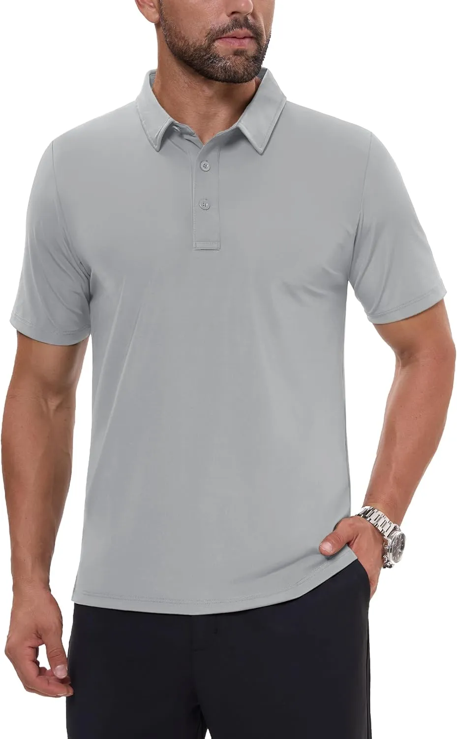 MAGCOMSEN Men's Polo Shirts Short Sleeve Dry Fit Golf Shirts Moisture Wicking Performance Athletic Casual Collared Shirt