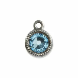 March Birthstone Aquamarine Crystal Charm