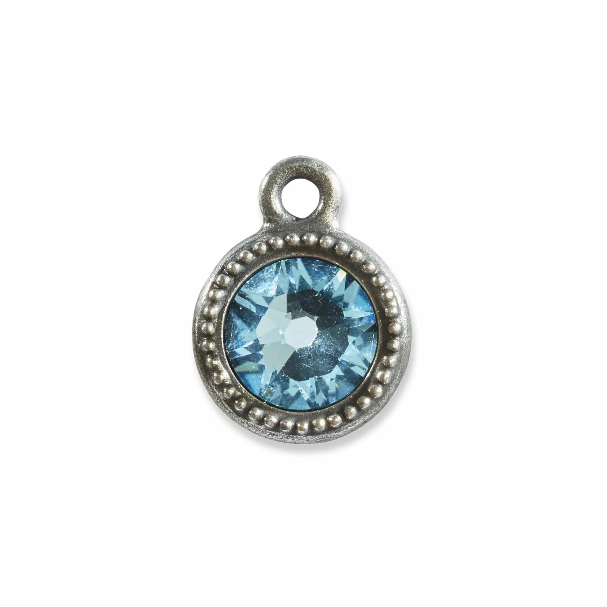 March Birthstone Aquamarine Crystal Charm