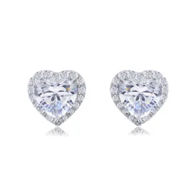 Maria 11mm Heart Halo Stud Earrings | 1.2ct