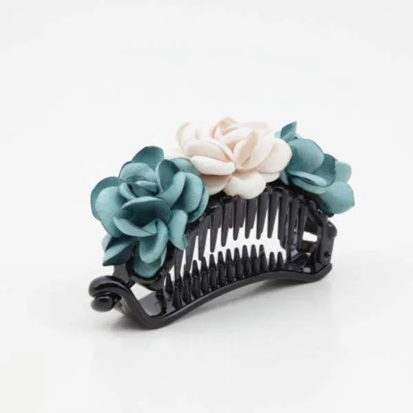 mini flower hair claw Mini Roses Half Moon Hair Jaw Clip Women Hair Accessories Decorated Hair Clip