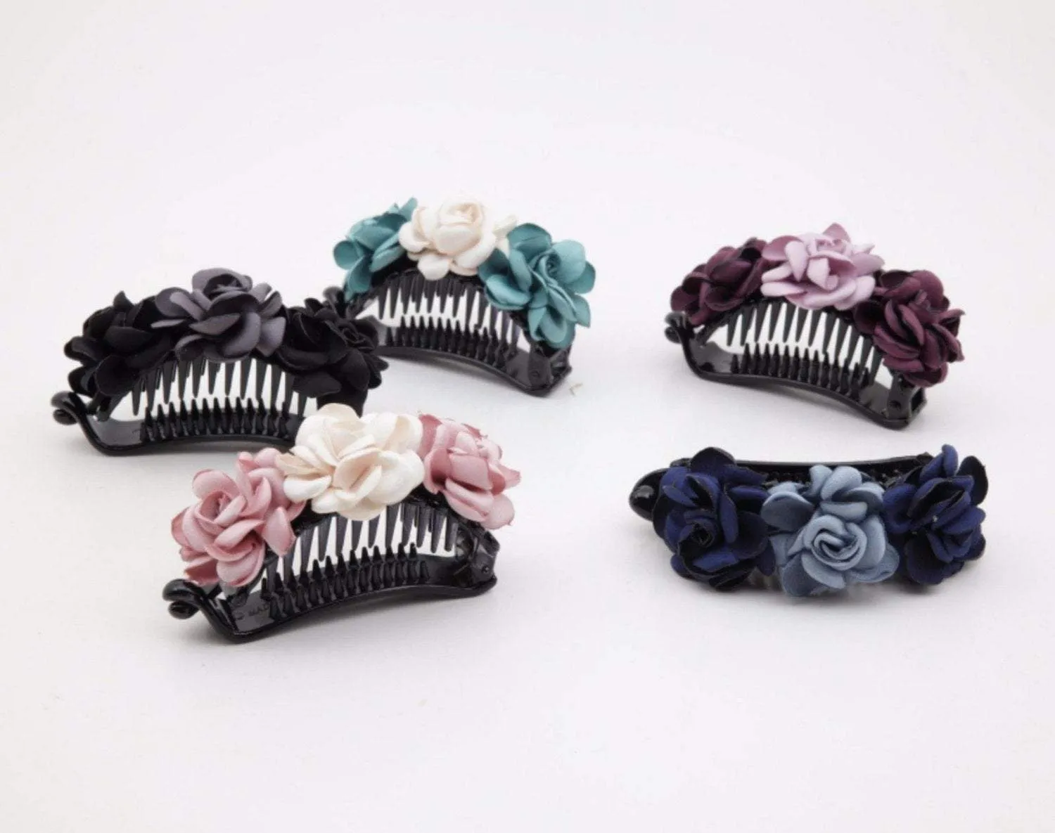 mini flower hair claw Mini Roses Half Moon Hair Jaw Clip Women Hair Accessories Decorated Hair Clip