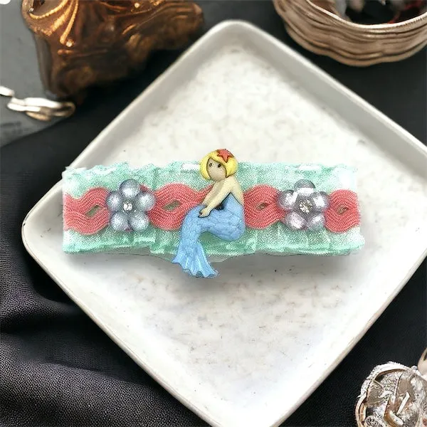 Mint Green & Blue Floral Mermaid Hair Clip - Cute & Playful Hair Accessories