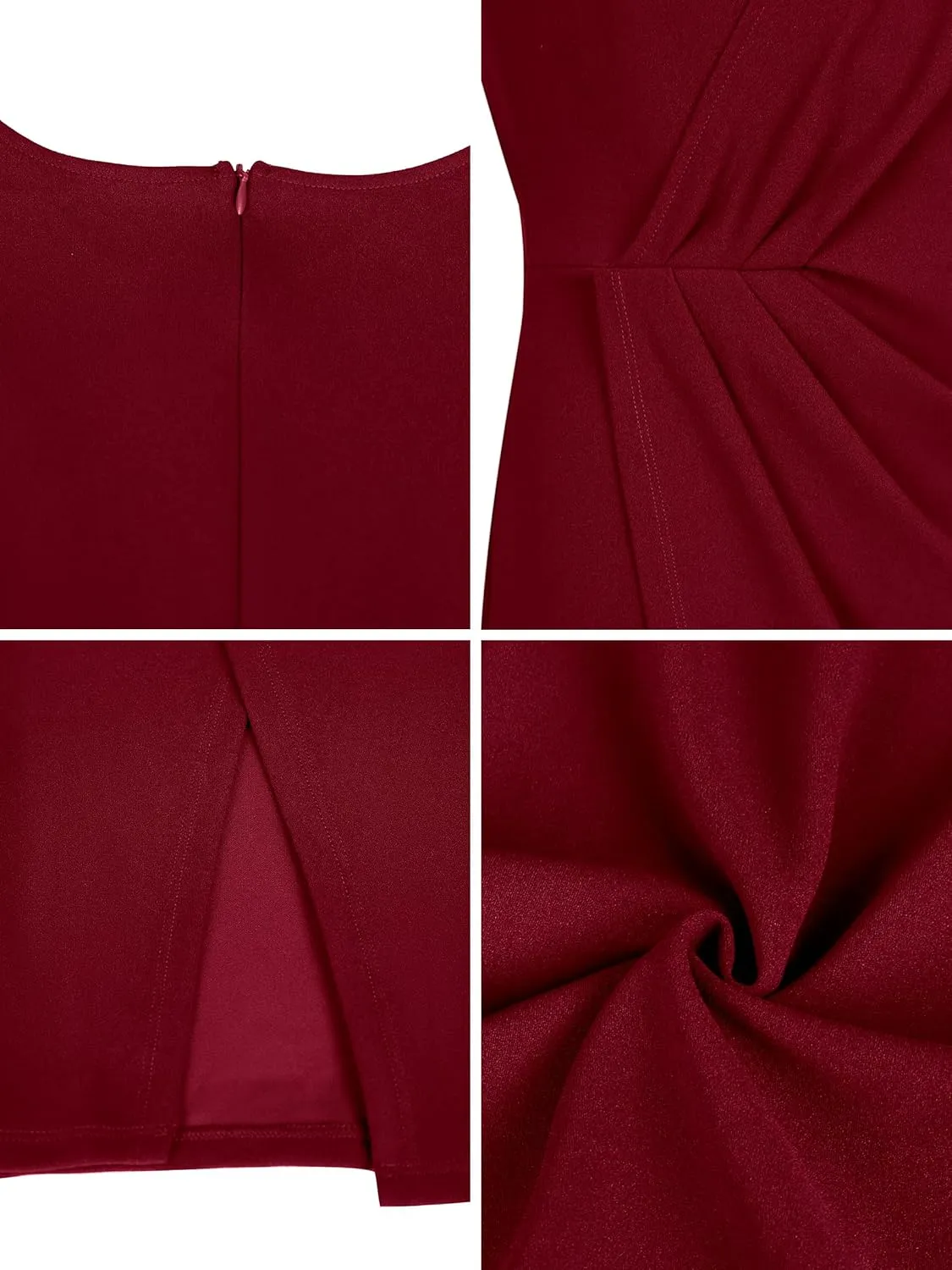 Missufe Women's V Neck Ruffle Flutter Sleeve Ruched Bodycon Wrap Party Slit Cocktail Midi Dress