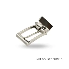 NILE Reversible Square nickle silver buckle for men