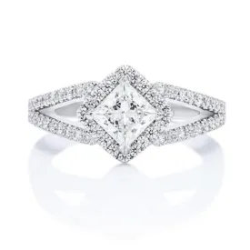 Platinum Custom Princess Cut Engagement Ring