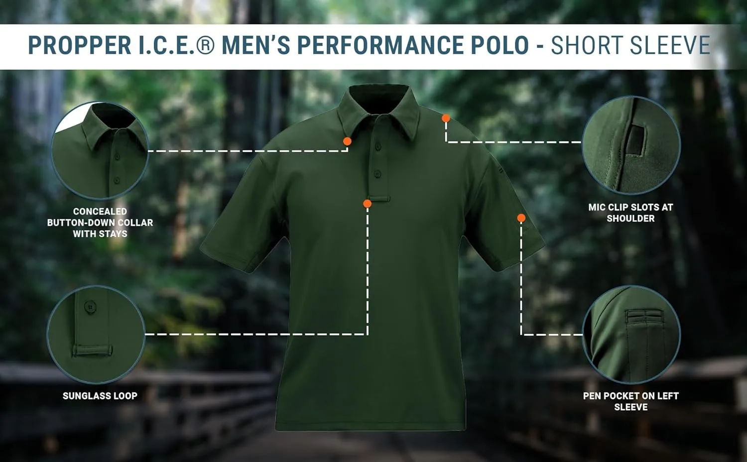 Propper Men's I.C.E. Short Sleeve Performance Polo Shirt