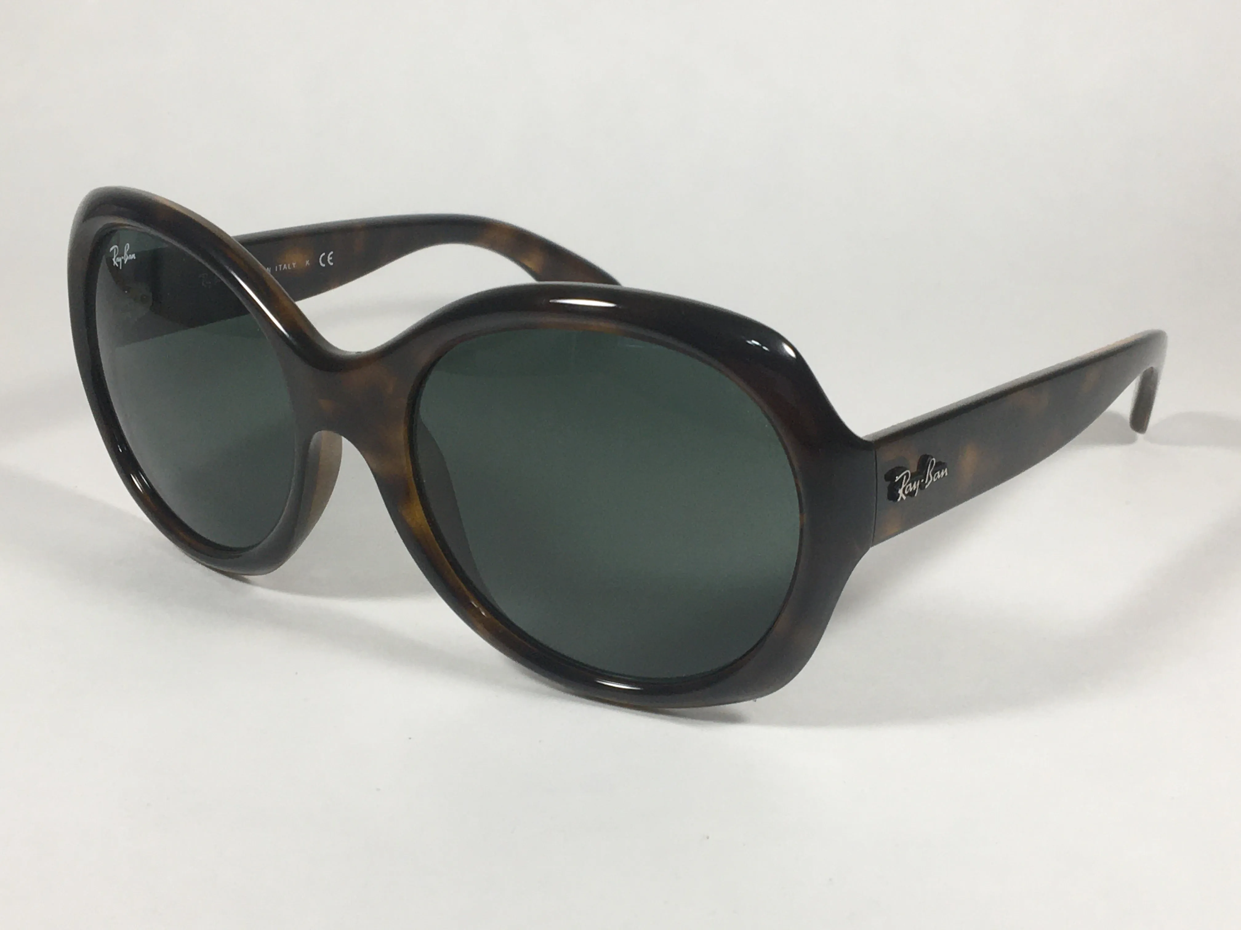 Ray-Ban Highstreet Round Sunglasses Brown Havana Nylon Frame Green Lens RB4191 710/61