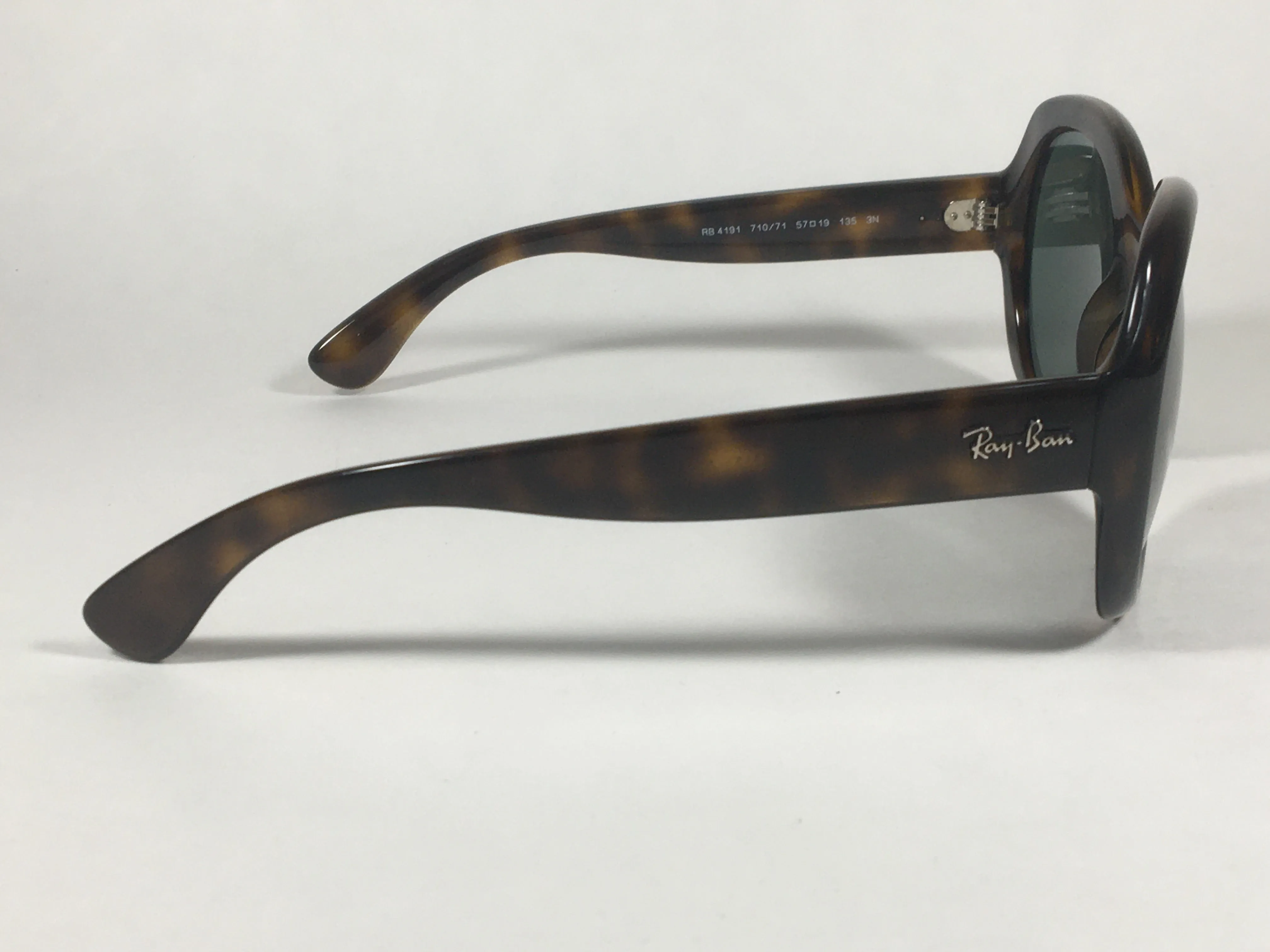 Ray-Ban Highstreet Round Sunglasses Brown Havana Nylon Frame Green Lens RB4191 710/61