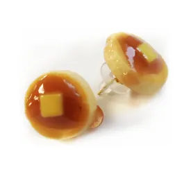 Realistic Pancake Stud Earrings for Women, Handmade Miniature Food Jewelry, Pancake Earrings